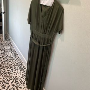 Green romper, size Large but fits like a medium.